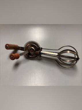 1920s Ladd Wood Handled Heavy Duty Stainless Steel Manual Hand Mixer/Egg Beater